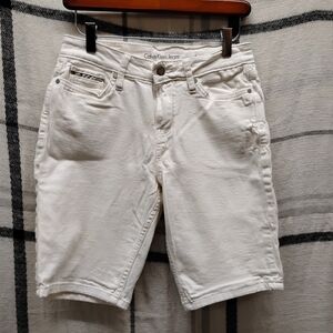 Calvin Klein Jeans Off-White Denim Shorts